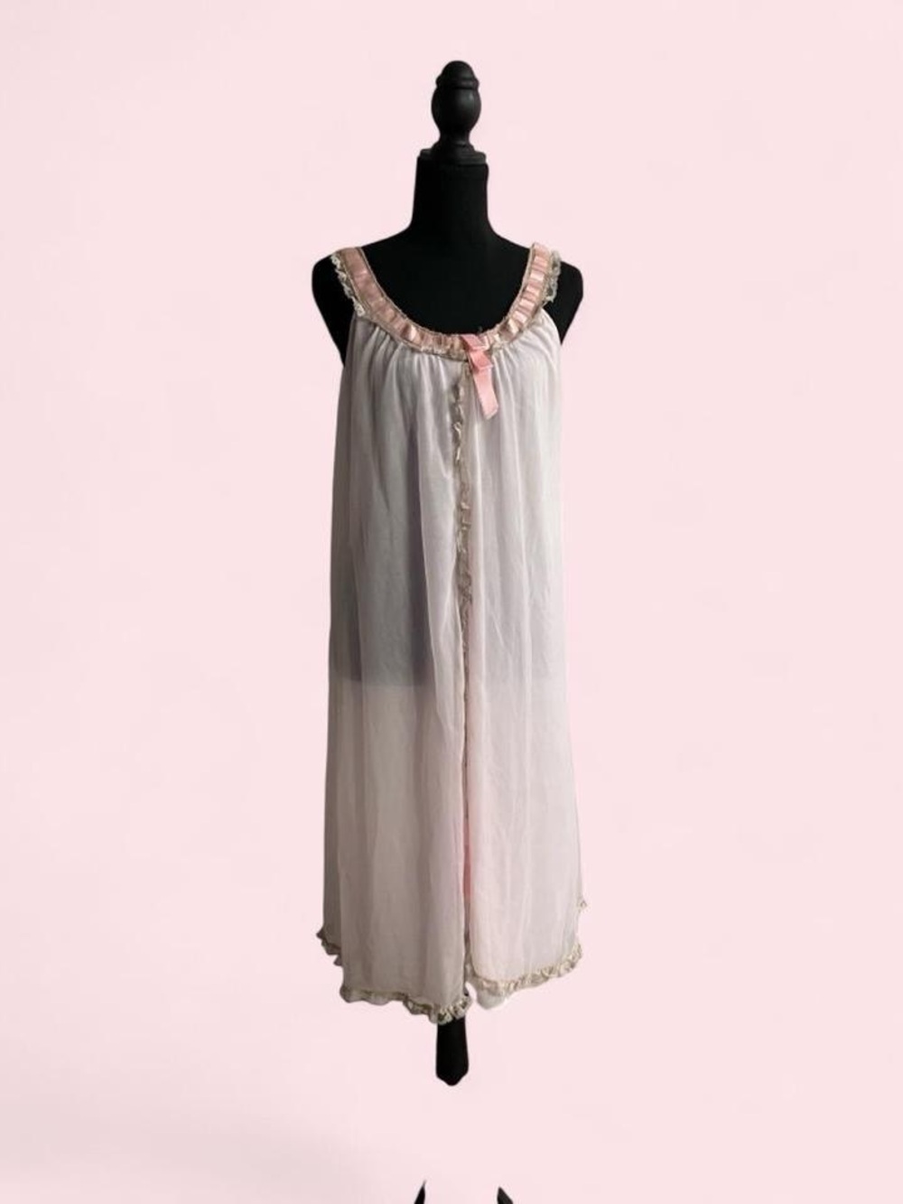 Vintage Babydoll Sheer Pink Nightgown